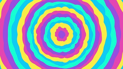 Wall Mural - abstract wavy round wiggly geometric forms background. round tunnel animation with wiggly moving and