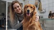© Yeivaz - Professional groomer gives haircut to dog in hairdressing salon with professional equipment grooming
