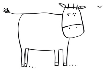 Poster - PNG Cow sketch livestock drawing.