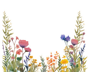 Sticker - PNG Midsummer border watercolor backgrounds pattern flower.