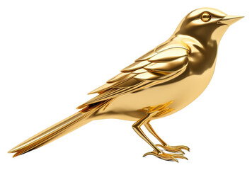 Wall Mural - PNG Bird animal gold white background.