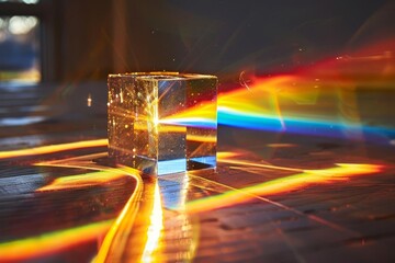 refraction of light spectrum through cube prism