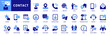 © FourLeafLover - Contact icon set. With concepts like e-mail, phone, address, customer service, call, website and more. Dual Color Flat Style Vector Icons Collection