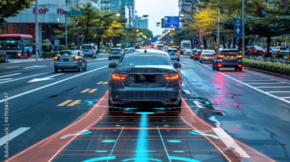 Machine Learning Auto Drive Autonomous Vehicles: Self-driving cars use sensors, AI, and machine ...