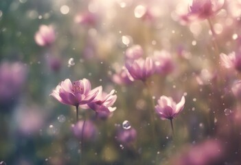 Wall Mural - flower spring colours card floral beautiful border design abstract background art butterfly