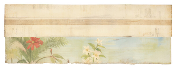 Canvas Print - PNG Adhesive tape is stuck on tropical ephemera collage painting pattern paper.