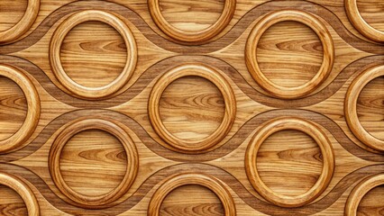 Wall Mural - Natural seamless oak wood texture background with prominent ring patterns and warm brown tones for high-end furniture designs.