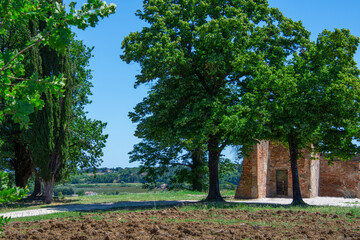 Old agricultural farm in Emilia-Romagna, Italy, with its ancient building.