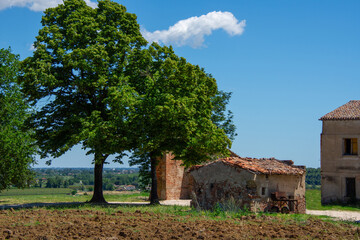 Old agricultural farm in Emilia-Romagna, Italy, with its ancient building.