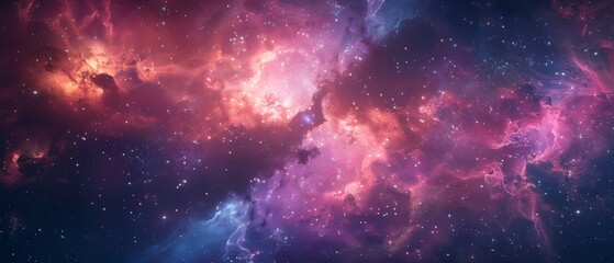 Wall Mural - A beautiful, colorful, and starry sky with a purple hue