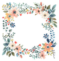 Poster - PNG Flower berry border pattern backgrounds wreath.