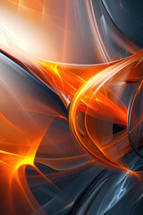 Poster - Abstract background of moving black and orange lines in the form of waves. Energetic and intense visual effect. Neon lighting. Digital trend background. Banner