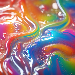 Iridescent Fluid Art Abstract