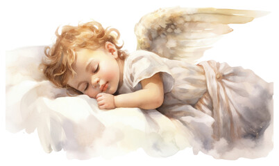 Canvas Print - PNG Angel baby sleeping spirituality.