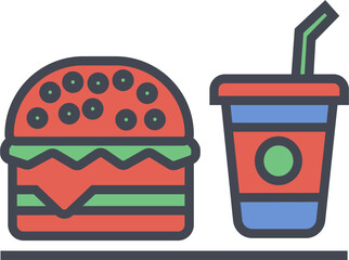 Sticker - Snacks Vector Icon