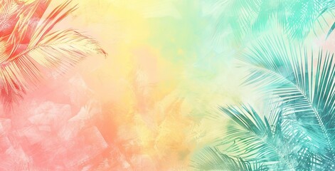 Canvas Print - Tropical Paradise: A pastel gradient background