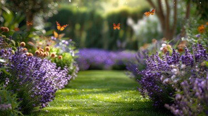 Wall Mural - Summer day in the garden where the green