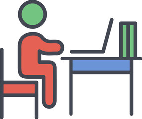 Poster - Studying Desk Vector Icon