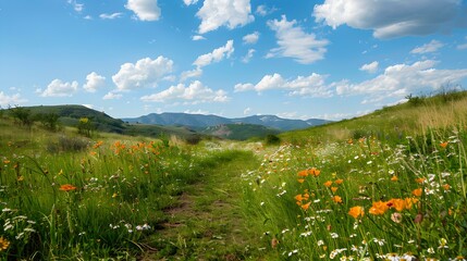 Wall Mural - Under the shadow of the mountain range lies