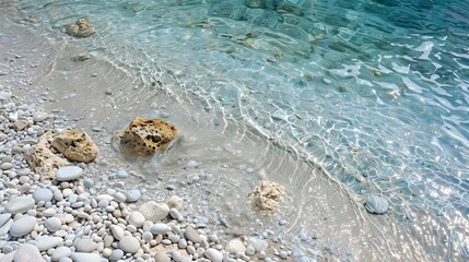 Poster - The snow-white sand of the beach strewn picture