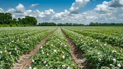 Wall Mural - A field of cotton the white balls img