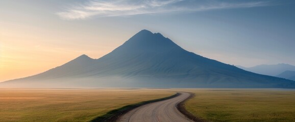 Wall Mural - Scenic view of Phu Tok mountain in early morning light