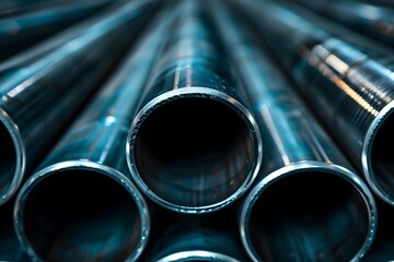 Wall Mural - Close-Up View of Industrial Metal Pipes