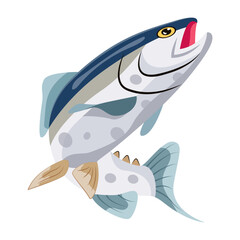 Poster - A flat style icon of trout fish 

