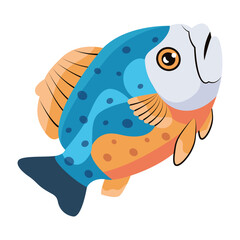 Sticker - A flat style mascot of reef fish  

