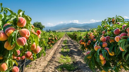 Sticker - Peach fields and trees with large pink picture