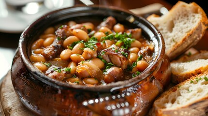 Poster - Cassoulet is a thick and hearty dish made img