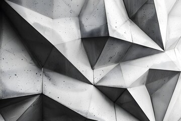 Wall Mural - Geometric Concrete Facade with Sharp Angles and Shadows