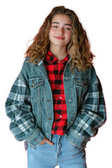 Sticker - PNG American teenager girl photography portrait jacket.