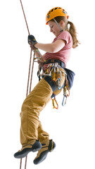 Wall Mural - PNG Teenage girl in climbing recreation adventure footwear.