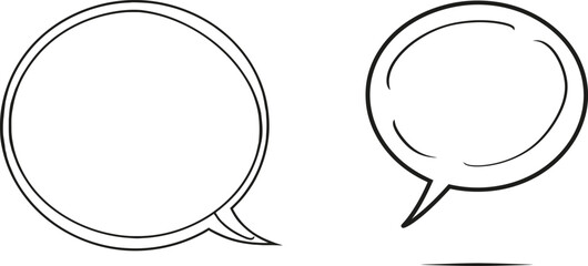 Canvas Print - The speech bubble in a simple linear style. The dialogue chat cloud in a simple linear style. Editable stroke. Modern doodle illustration.