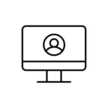Personal monitor outline icons, minimalist vector illustration ,simple transparent graphic element .Isolated on white background