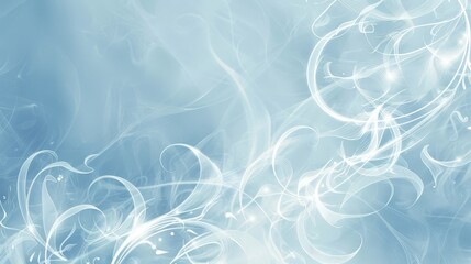 Wall Mural - A light blue background with faint, white swirls and curves, creating a whimsical and airy feel