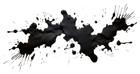 Sticker - PNG Blots of ink white background splattered silhouette.