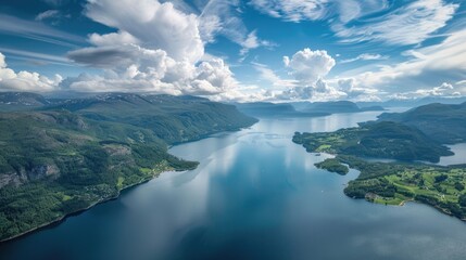 Poster - Norway Aerial Photography: Stunning Mountain Peaks and Pristine Lakes