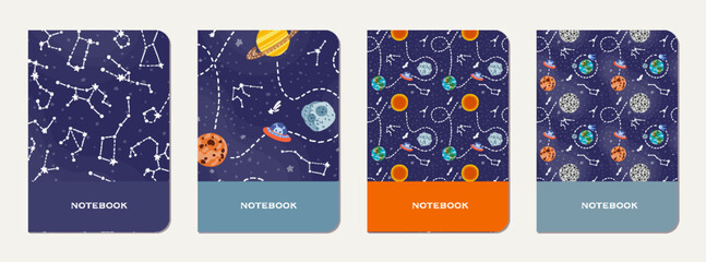 Wall Mural - exercise book cover with constellations and