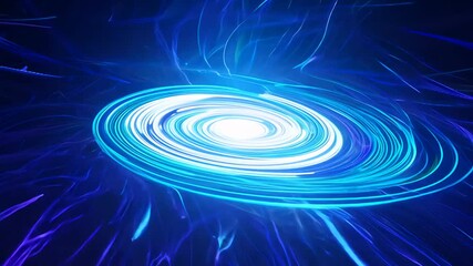 Poster - Abstract Blue Light Spiral Effect in Motion