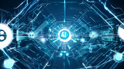 Poster - Abstract Digital Circuitry Background With AI and SC Logos