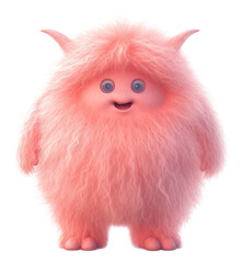 Poster - PNG Fluffy red oval monster walk mammal animal cute.