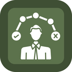 Poster - decision Glyph Green Box Icon