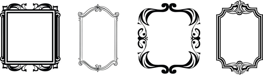 set of frame, vector illustration.