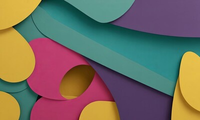 Wall Mural - A colorful collage of paper shapes and colors