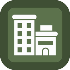 Poster - Appartment Glyph Green Box Icon