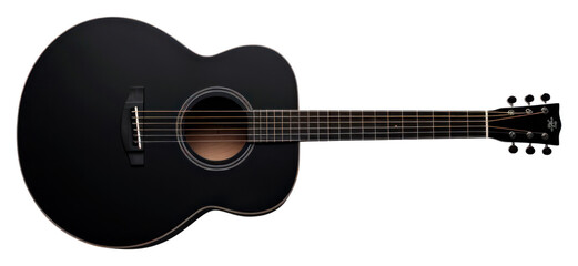 Poster - PNG Black acoustic guitar performance fretboard string.