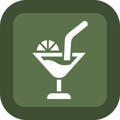 Poster - Cocktail Glyph Green Box Icon