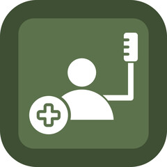 Canvas Print - Patient Glyph Green Box Icon